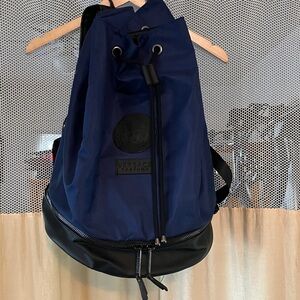 Versace Men's Blue and Black Drawstring Backpack